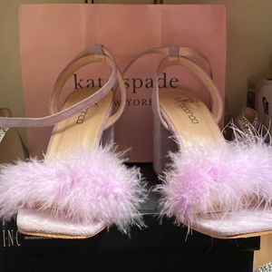 boohoo fuzzy light purple heels